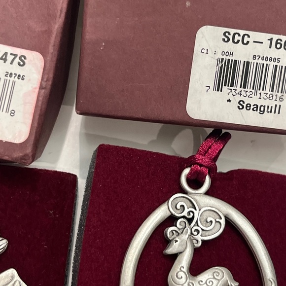 SEAGULL Pewter Canada Christmas Tree Ornaments Bird Deer 2004 2008 Lot Of 2 Box - Picture 9 of 12